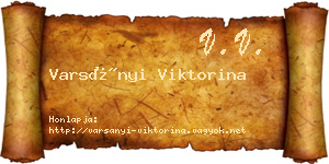 Varsányi Viktorina névjegykártya